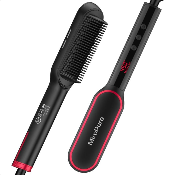 Hair Straightener Brush - Ceramic Heated Styling Comb