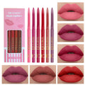 6-Piece Matte Lip Liner & Lipstick Set - 3-in-1