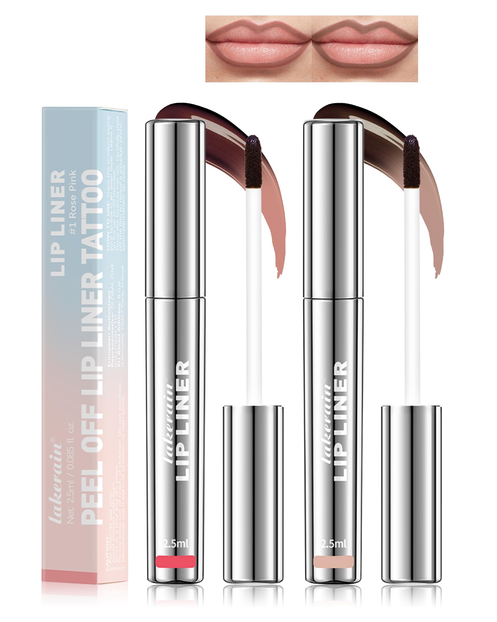 2-Piece Peel Off Lip Stain -  Long Lasting Tattoo Tint