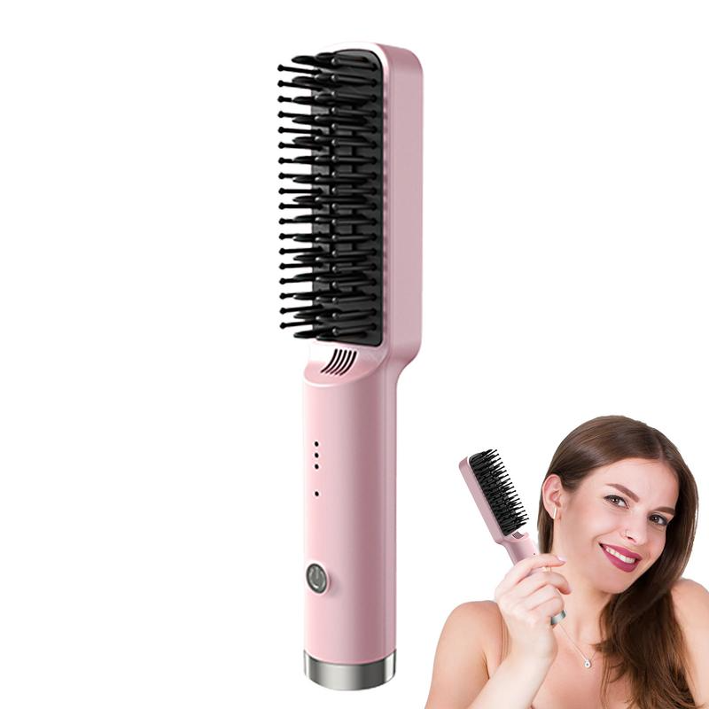 Fast Heated Hair Straightener Brush -  Cordless Styling Tool