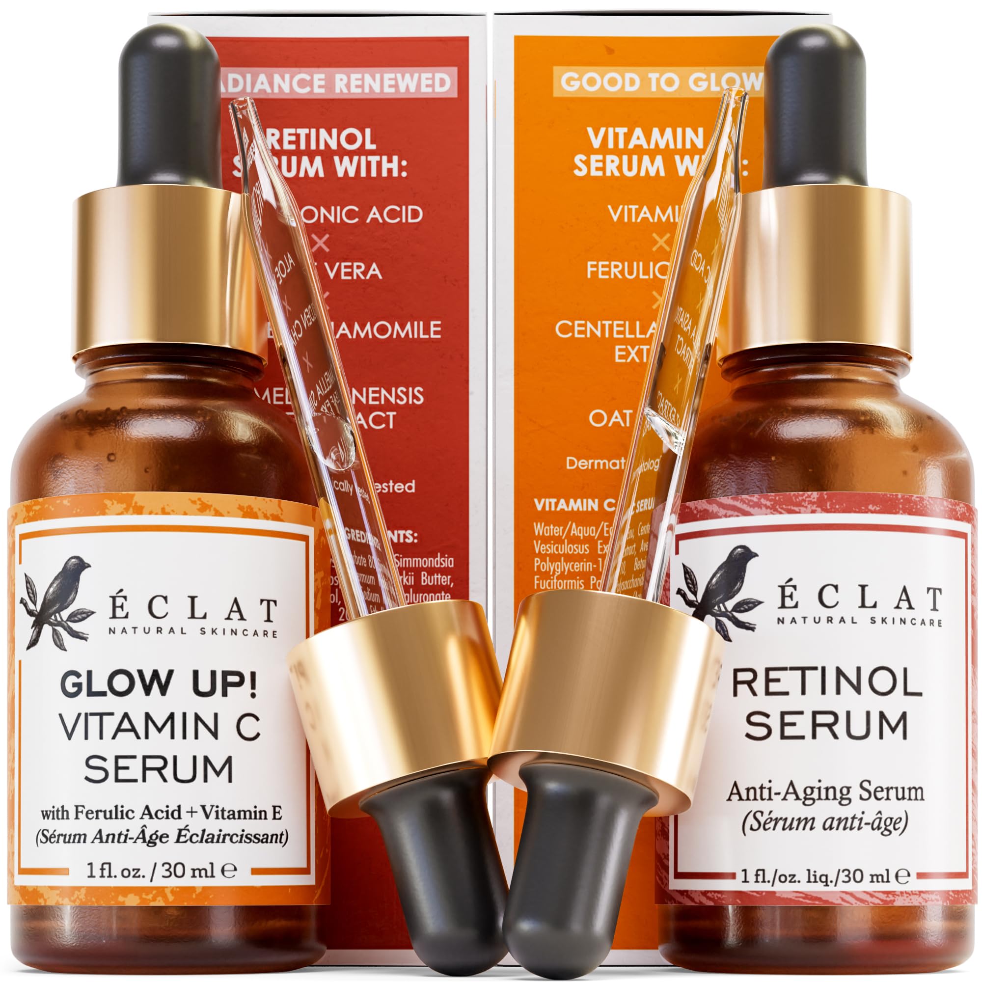 Vitamin C & Retinol Face Serum Duo -  Anti-Aging Radiance Set
