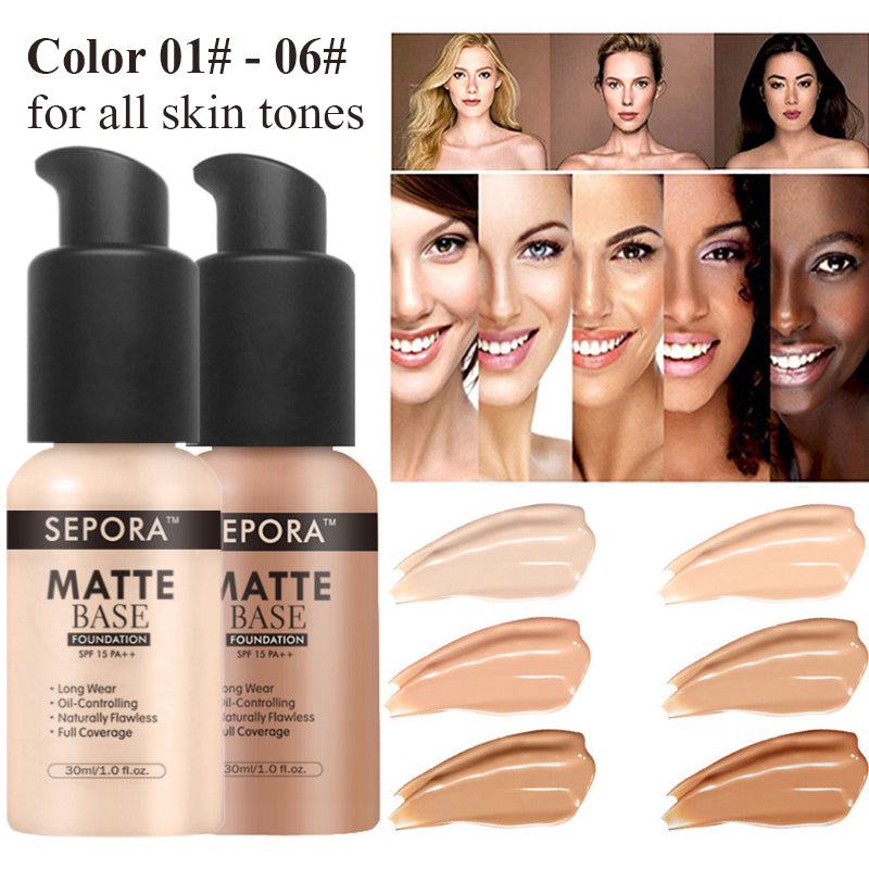 Matte Waterproof Liquid Foundation - 8 Shades
