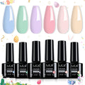 6-Color Pastel Gel Nail Polish Set - Soak Off Manicure Kit