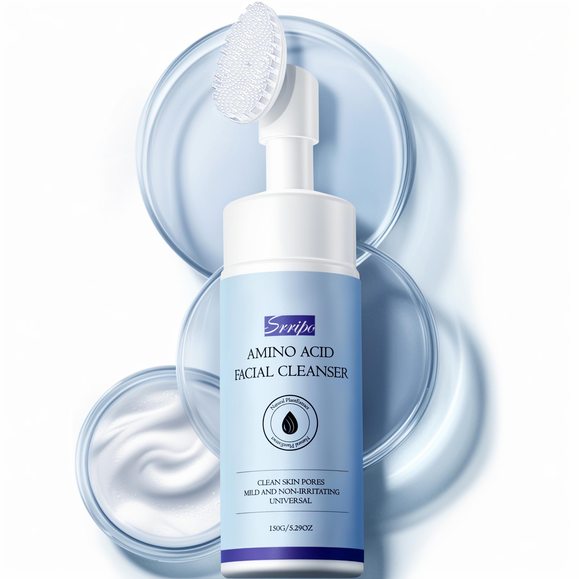 Gentle Foaming Face Wash with Cleansing Brush - Deep Clean & Moisturize