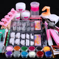 Complete Acrylic Nail Kit — 12 Glitter Powders & Tips