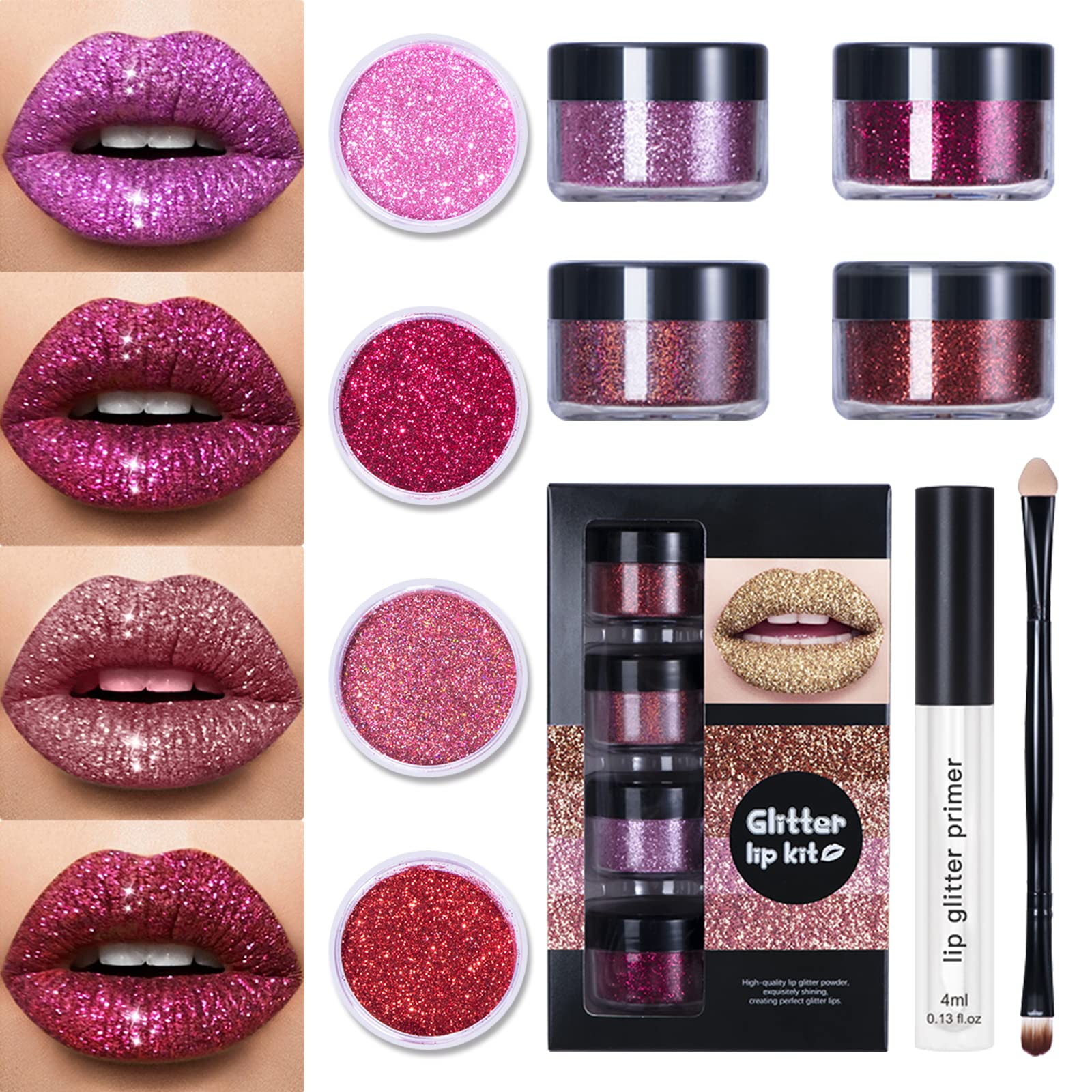 4-Color Diamond Glitter Lip Kit