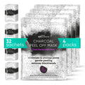 Activated Charcoal Peel-Off Face Mask - 4 Pack (32 Sachets)
