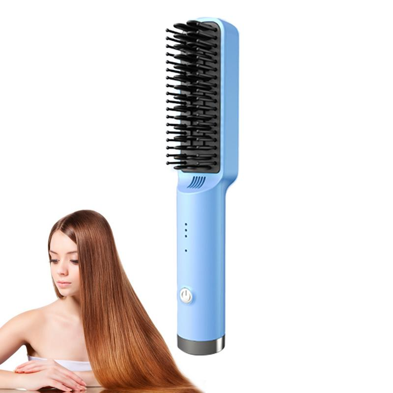 Fast Heated Hair Straightener Brush -  Cordless Styling Tool