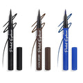 3-Piece Waterproof Liquid Eyeliner Set - Black, Brown & Blue