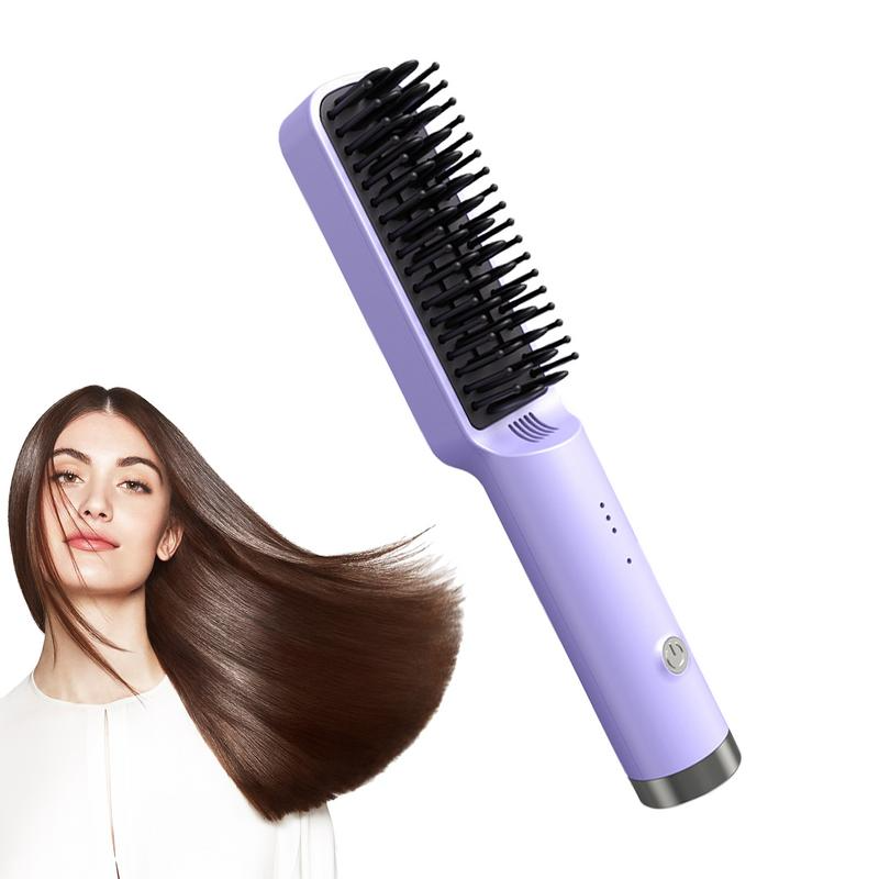 Fast Heated Hair Straightener Brush -  Cordless Styling Tool