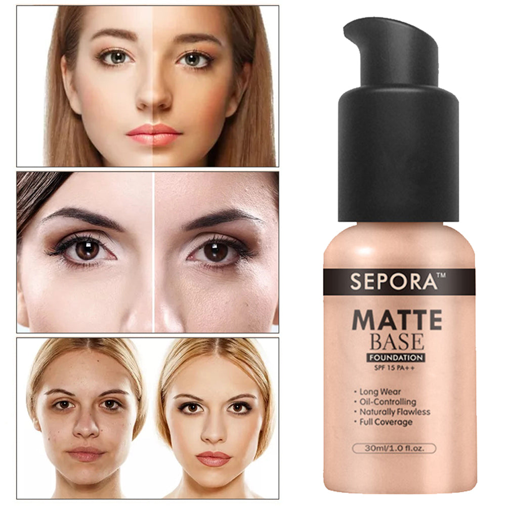 Matte Waterproof Liquid Foundation - 8 Shades