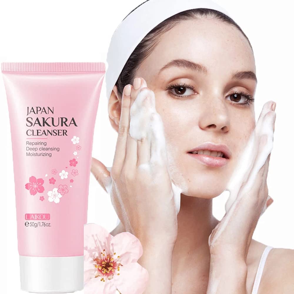 Sakura Cherry Blossom Face Cleanser - Deep Cleansing Foaming Cream